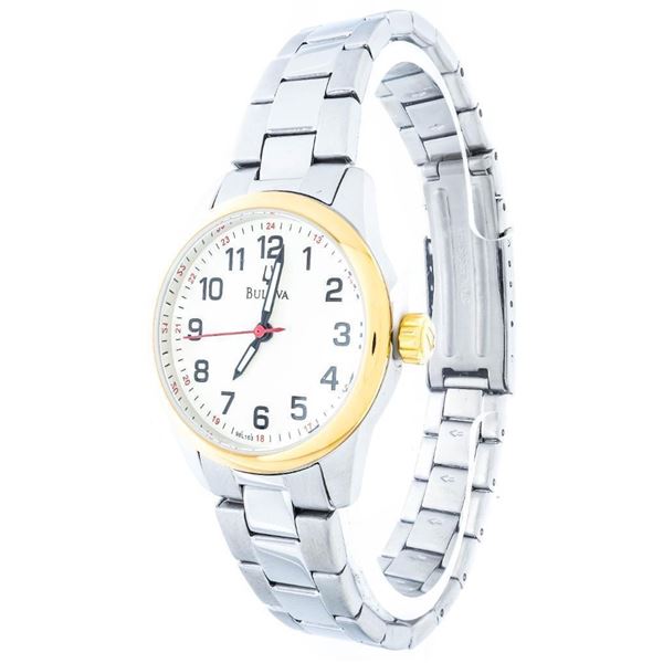 BULOVA New Ladies Qtz. Watch -Two Tone Stainless Bracelet