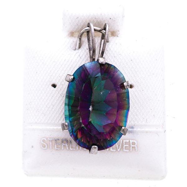 925 Sterling Silver Oval cut Mystic Topaz 5.25 ct.