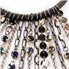 Image 4 : Custom Designer "MM" Choker Style Neck Piece, Multi Drop Chains Set w/ Mix of Colours Swarovski Elem