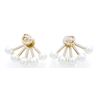 Image 1 : Penny Li - Pearl Earrings, Stud Backs, Fan Style