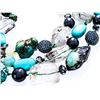 Image 2 : Designer "MM" Graduating Triple Strand Gemstone & Swarovski Elements Choker Style Necklace. Hand Mad