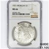 Image 1 : 1921 Morgan Silver Dollar NGC MS66