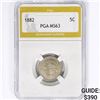 Image 1 : 1882 Shield Nickel PGA MS63