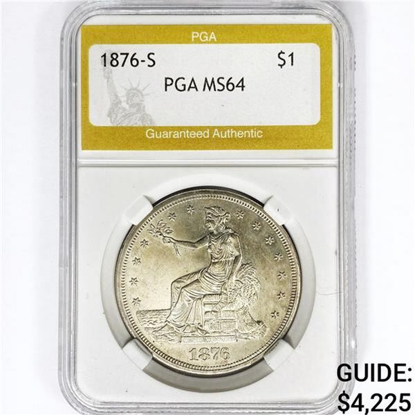 1876-S Silver Trade Dollar PGA MS64