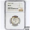 Image 1 : 1947-S Washington Silver Quarter NGC MS67