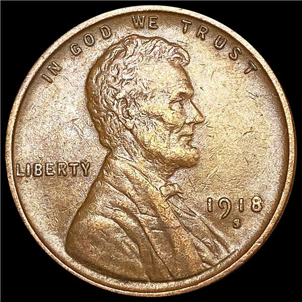 1918-S Wheat Cent CLOSELY UNCIRCULATED