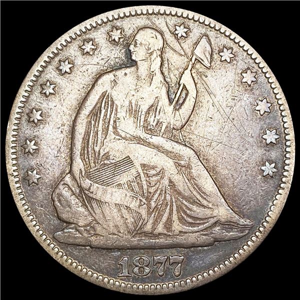 1877 Seated Liberty Half Dollar LIGHTLY CIRCULATED