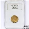 Image 1 : 1917 Netherlands .1947oz Gold 10 Gulden NGC MS65