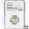 Image 1 : 1943-S Jefferson Nickel NGC MS66 5FS