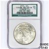 Image 1 : 1923 Silver Peace Dollar NGC MS63 Binion Collect.