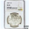 Image 1 : 1887-S Morgan Silver Dollar NGC MS60