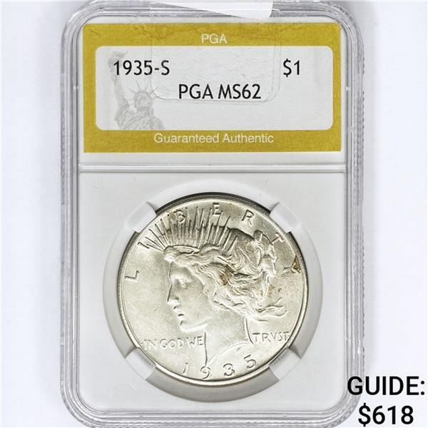 1935-S Silver Peace Dollar PGA MS62