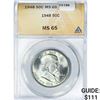 Image 1 : 1948 Franklin Half Dollar ANACS MS65