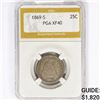 Image 1 : 1869-S Seated Liberty Quarter PGA XF40