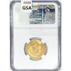 Image 2 : 1901 Swden .26oz Gold 20 Kroner NGC MS64