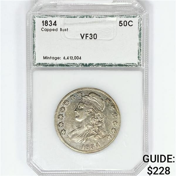 1834 Capped Bust Half Dollar PCI VF30