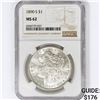 Image 1 : 1890-S Morgan Silver Dollar NGC MS62