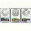 Image 2 : 2021 Set (3) ASE Castle Signed NGC PF/MS70 UC
