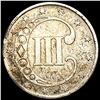 Image 2 : 1853 Silver Three Cent NEARLY UNCIRCULATED