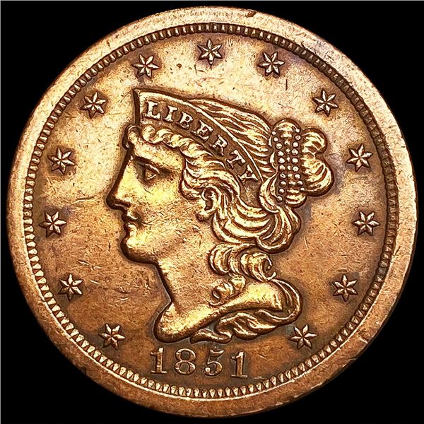 1851 Braided Hair Half Cent CHOICE BU