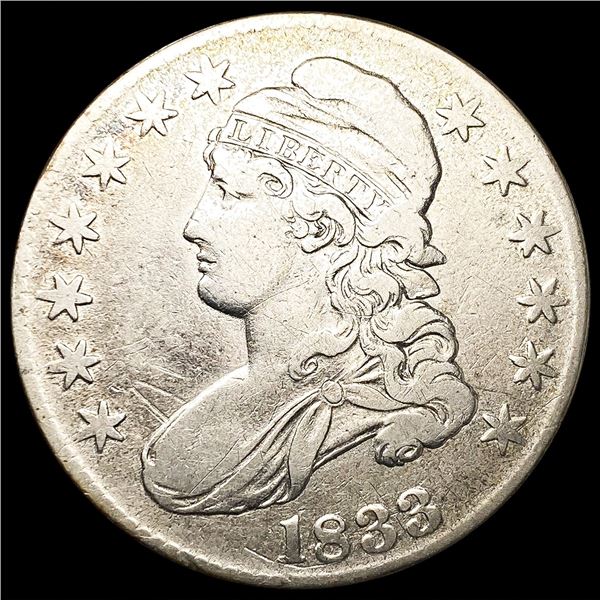 1833 Capped Bust Half Dollar ABOUT UNCIRCULATED