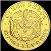 Image 2 : 1920 Colombia .2355oz Gold 5 Pesos UNCIRCULATED
