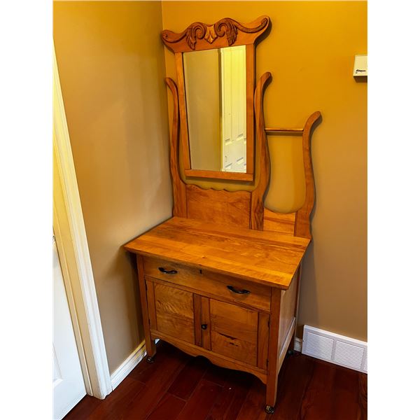 Vintage Washstand Chest with Mirror