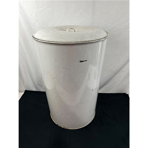 White Enameled Bin