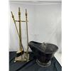 Image 1 : Fireplace Tool Lot with ash bucket