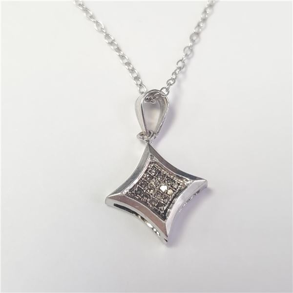 BZ1490-187 SILVER DIAMOND 18  NECKLACE