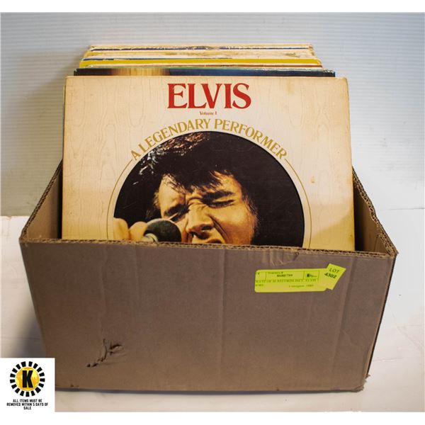 CRATE OF 40 RECORDS INCL. ELVIS + MORE