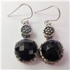 Image 1 : JP933-133 SILVER BLACK ONYX EARRINGS