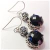 Image 2 : JP933-133 SILVER BLACK ONYX EARRINGS