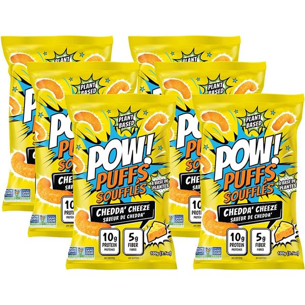 NEW CASE OF 6 BAGS OF POW! PUFFS CHEDDA CHEESE