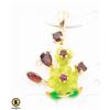 Image 1 : #288-UNHEATED GREEN QUARTZ & GARNET PENDANT