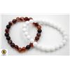 Image 1 : #190-NATURAL WHITE TURQUOISE  & RED AGATE 7.5"