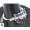 Image 1 : #122-HEATED BLUE SAPPHIRE & CZ RING SIZE 9