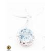 Image 1 : #22-SKY BLUE TOPAZ & CZ PENDANT