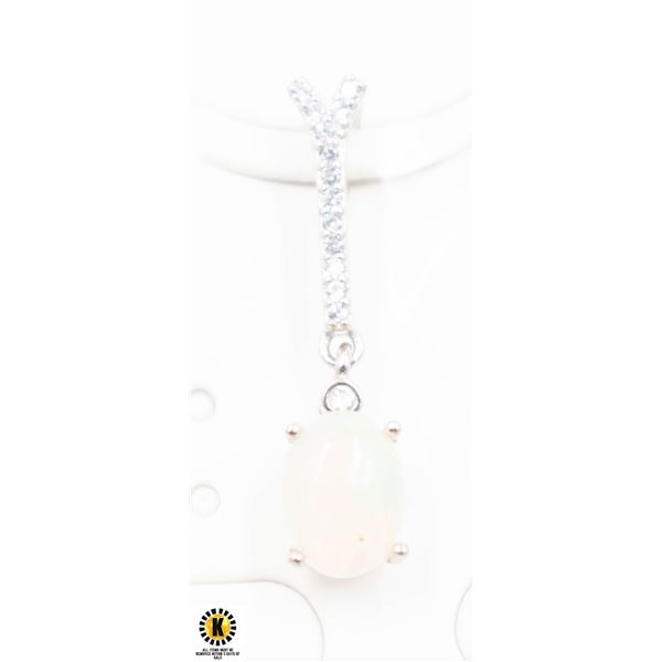 #91-UNHEATED EITHOPIA OPAL & CZ PENDANT