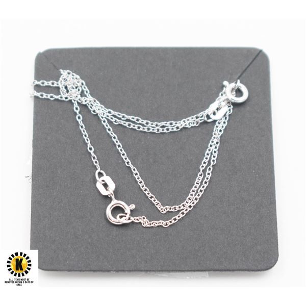 #49-STERLING SILVER NECKLACE  18"/2PCS