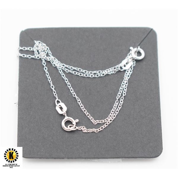 #47-STERLING SILVER NECKLACE  18"/2PCS