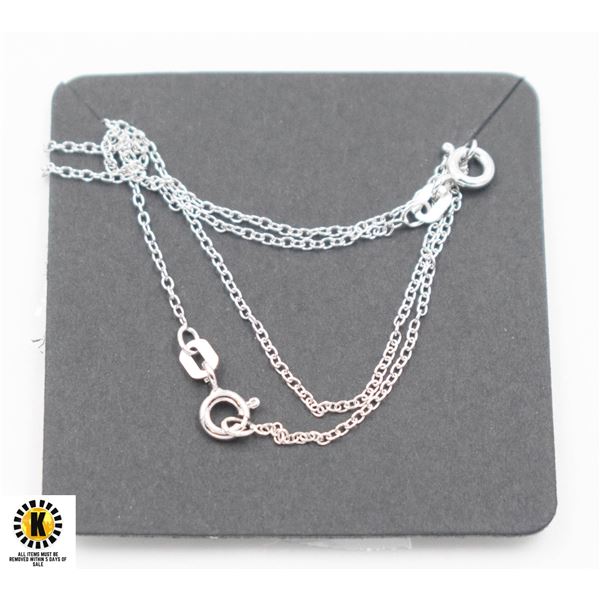 #46-STERLING SILVER NECKLACE  18"/2PCS