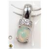 Image 1 : #92-UNHEATED EITHOPIA OPAL & CZ PENDANT
