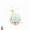 Image 1 : #17-GREEN EMERALD & CZ PENDANT