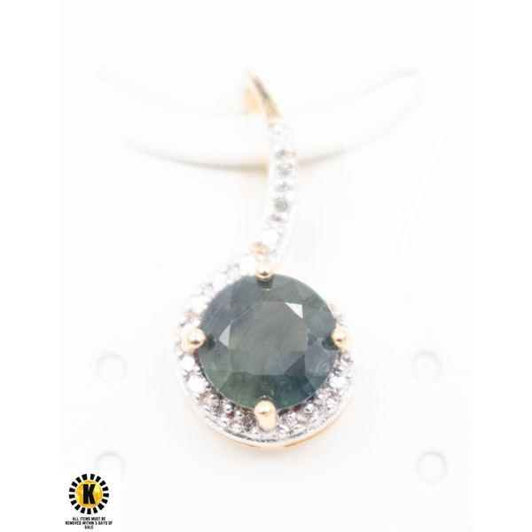 #10-BLUE SAPPHIRE & CZ PENDANT