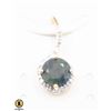 Image 1 : #10-BLUE SAPPHIRE & CZ PENDANT