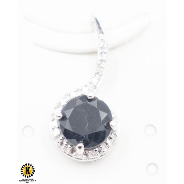 #9-BLUE SAPPHIRE & CZ PENDANT