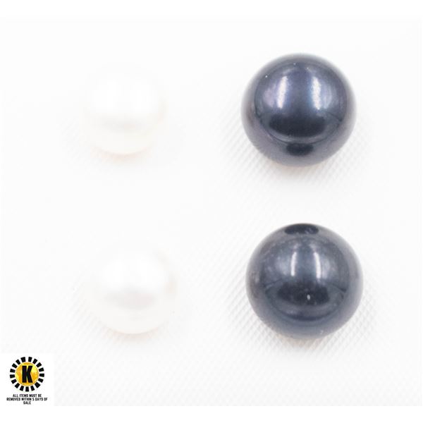 #67-NATURAL AKUYA PEARL EARRINGS 2 PAIRS