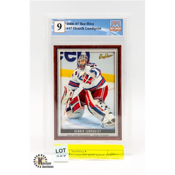 GRADED 2006-07 BEE HIVE #37 HENRIK LUNDQVIST GCG 9