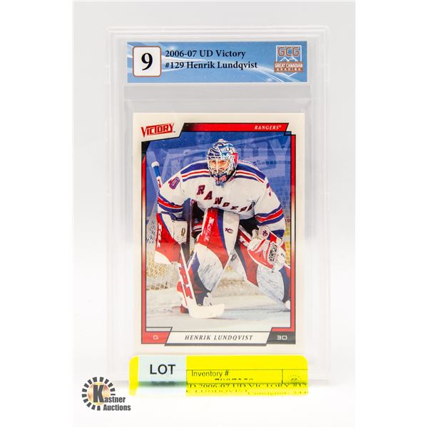 GRADED 2006-07 UD VICTORY #129 HENRIK LUNDQVIST